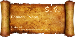 Dombos Ivonn névjegykártya